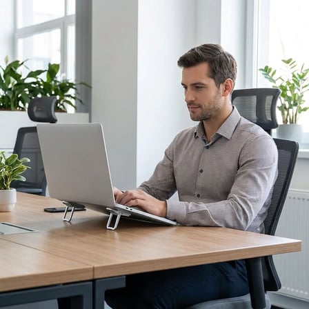 1 Çift Yapışkanlı Katlanabilir Laptop Standı – Mini Notebook Yükseltici, Taşınabilir Kaymaz Laptop A