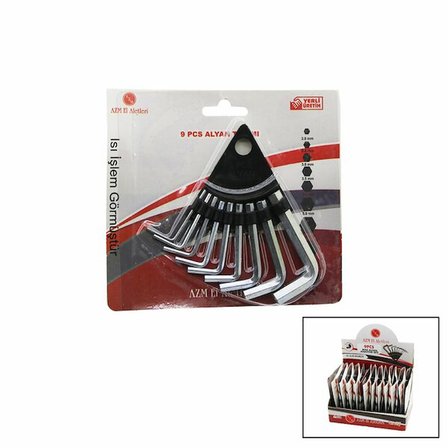 10 PARÇA KARTLI ALYAN ANAHTAR TAKIM SETİ120MM-NO-1.5-10