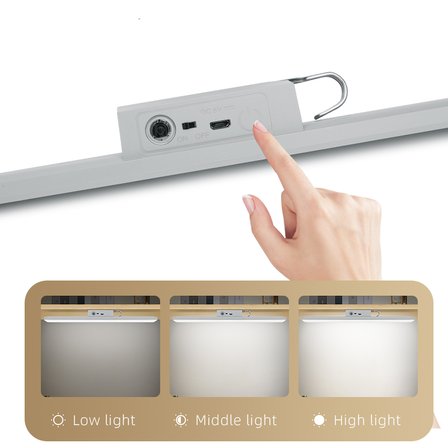 KUMANDALI - ZAMAN - IŞIK GÜCÜ AYARLI METAL ASKILI - USB ŞARJLI LAMBA FENER 20SMD LED