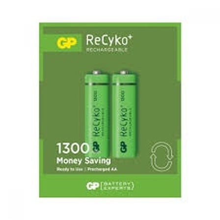 GP RECYKO 1300mAh AA ŞARJLI KALEM PİL 132C133 2Lİ KART