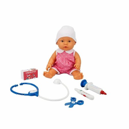 30111 Doktor Zamanı Sesli Bebek Seti 35 cm