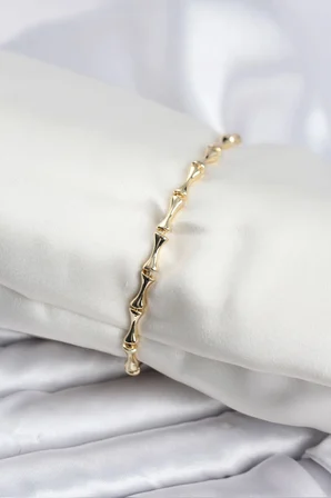 Pirinç Gold Renk VIP Seri İnce Kemik Model Zirkon Taşlı Kadın Bileklik