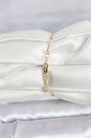 CM 14K Gold Renk Barlı Yılan Zincir Model Kadın Bileklik