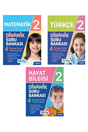 2. Sınıf Türkçe+matematik+hayat Bilgisi Dinamik Soru Bankası Seti Tudem Yayınları