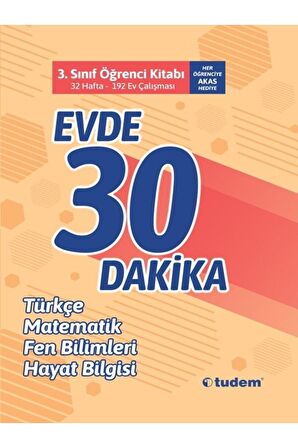3.Sınıf Evde 30 Dakika Öğrenci Kitabı Tudem Yayınları