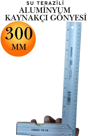 Alüminyum L Gönye Su Terazili Cetvel Kaynak Kaynakçı Marangoz Gönyesi 300 mm Profesyonel 90 Derece Dik Açı Ölçer Cetveli İnşaat Ustası Metal Demir İşleme Cetvelleri El Aletleri Ölçü Aleti Takımı 30cm