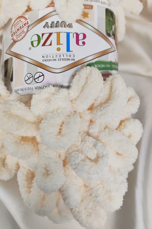 Puffy Krem El Örgü İpi 100gr. 9mt. (5'li Paket) - Renk: 1