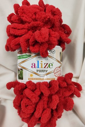 Puffy Koyu Kırmızı El Örgü İpi 100gr. 9mt. (5'li Paket) - Renk: 106