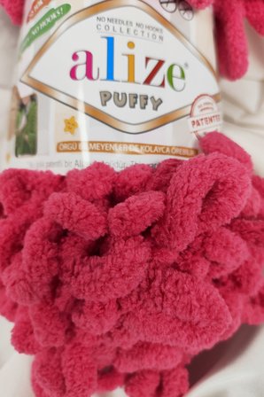 Puffy Fuşya El Örgü İpi 100gr. 9mt. (5'li Paket) - Renk: 149