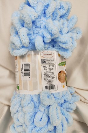 Puffy Açık Mavi El Örgü İpi 100gr. 9mt. (5'li Paket) - Renk: 183
