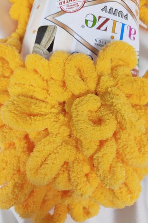 Puffy Sarı El Örgü İpi 100gr. 9mt. (5'li Paket) - Renk: 216