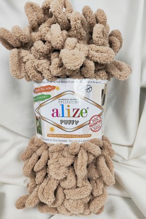 Puffy Bej El Örgü İpi 100gr. 9mt. (5'li Paket) - Renk: 262