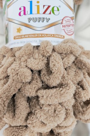 Puffy Bej El Örgü İpi 100gr. 9mt. (5'li Paket) - Renk: 262