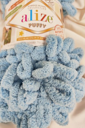 Puffy Orta Mavi El Örgü İpi 100gr. 9mt. (5'li Paket) - Renk: 280