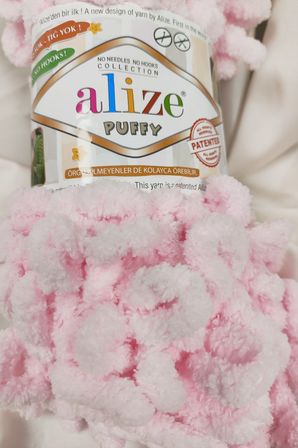 Puffy Bebe Pembe El Örgü İpi 100gr. 9mt. (5'li Paket) - Renk: 31