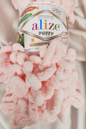 Puffy Pudra Pembe El Örgü İpi 100gr. 9mt. (5'li Paket) - Renk: 340