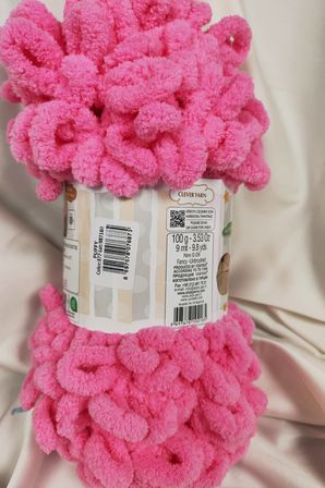 Puffy Canlı Pembe El Örgü İpi 100gr. 9mt. (5'li Paket) - Renk: 377