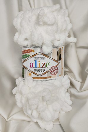 Puffy Beyaz El Örgü İpi 100gr. 9mt. (5'li Paket) - Renk: 55