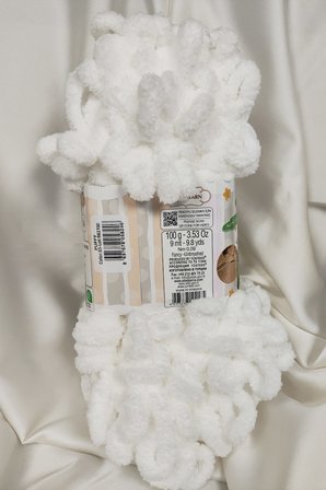 Puffy Beyaz El Örgü İpi 100gr. 9mt. (5'li Paket) - Renk: 55