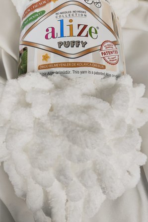 Puffy Beyaz El Örgü İpi 100gr. 9mt. (5'li Paket) - Renk: 55