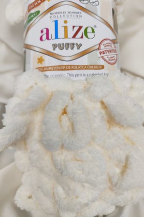 Puffy Açık Krem El Örgü İpi 100gr. 9mt. (5'li Paket) - Renk: 62