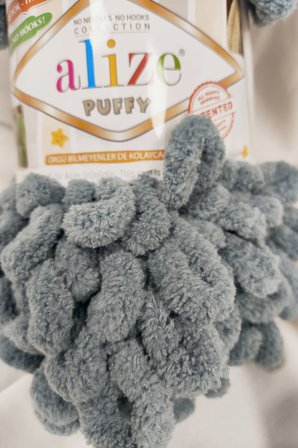 Puffy Koyu Gri El Örgü İpi 100gr. 9mt. (5'li Paket) - Renk: 87