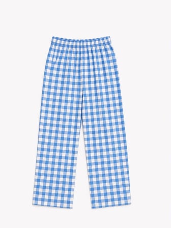 Erkek Çocuk Süet Kumaş Mavi Piti Kareli Gömlek Yaka Düğmeli Uzun Kollu Kışlık Pijama Takımı