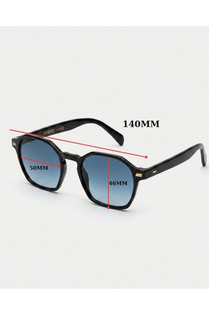 Ametist Geometrik Siyah Lacivert Degrade Unisex Güneş Gözlüğü Erkek Kadın Unisex Asetat Sağlam Premium Özel Seri