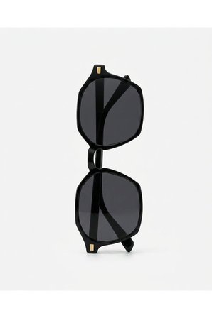 Ametist Geometrik Siyah Unisex Güneş Gözlüğü Erkek Kadın Unisex Asetat Sağlam Premium Özel Seri