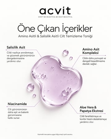 Amino Asitli - Salisilik Asitli Cilt Temizleme Toniği 200 ML
