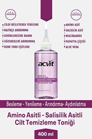 Amino Asitli - Salisilik Asitli Cilt Temizleme Toniği 200 ML