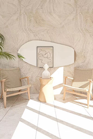 Fawdecor Amsterdam Dekoratif Duvar Aynası Beyaz 90 x 180 Cm