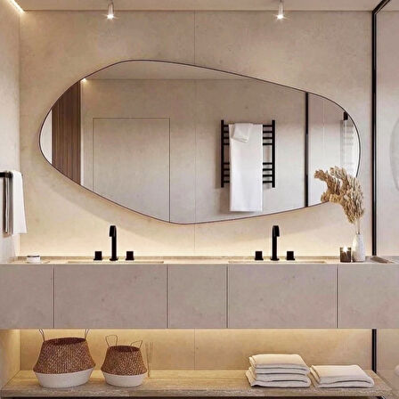 Fawdecor Amsterdam Dekoratif Duvar Aynası Siyah 85 x 170 Cm