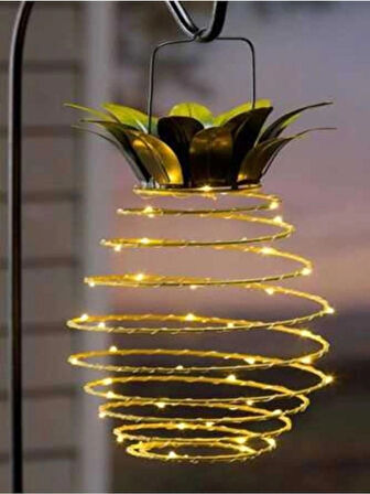 Solar Ananas LED Dekoratif Bahçe Lambası - Askılı, Güneş Enerjili