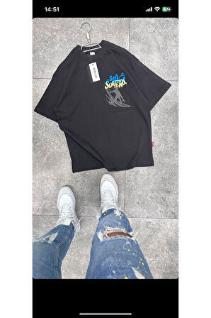 Sea Surfers Sloganlı Oversize T-Shirt