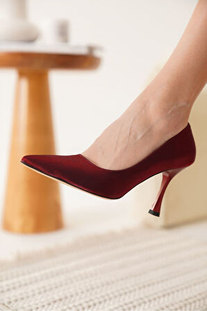 Angela Premium Kadın Kırmızı Topuklu Ayakkabı