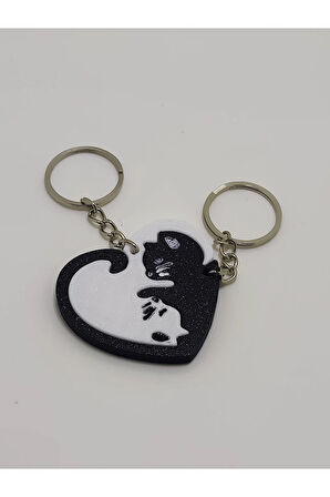 Kedi Severler İçin Özel Çift Tasarım Anahtarlık