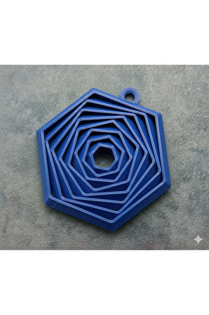 Heksagonik Yankı Geometrik Anahtarlık (2 ADET) - 3D Baskı Sanatı, Şık ve Dayanıklı (PLA Malzeme)
