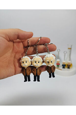 Bilim Kahramanı | Mini Einstein 3D Baskı Anahtarlık Seti - PLA Malzeme | 5 cm