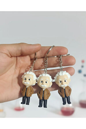 Bilim Kahramanı | Mini Einstein 3D Baskı Anahtarlık Seti - PLA Malzeme | 5 cm