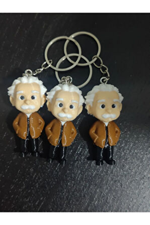 Bilim Kahramanı | Mini Einstein 3D Baskı Anahtarlık Seti - PLA Malzeme | 5 cm