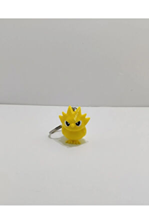 Zapdos Chibi Versiyon 3D Baskı Anahtarlık - 2 Adet Set! Pokémon Hayranlarına Özel PLA Malzeme