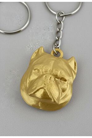 3D Baskı Amerikan Bully (Pitbull) Anahtarlık - 2 Adet Seçili Renk!