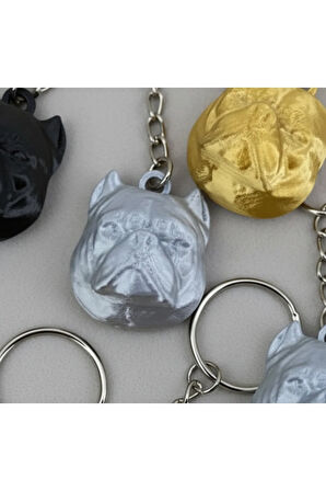 3D Baskı Amerikan Bully (Pitbull) Anahtarlık - 2 Adet Seçili Renk!