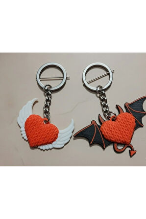 Melek ve Şeytan Kalp Anahtarlık Seti (2'li)