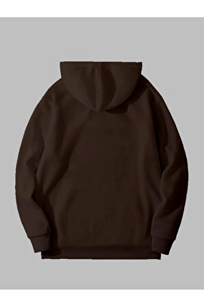 Üç İplik Anime Kedi Baskılı Unisex Sweatshirt Hoodie | M