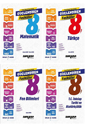 8. Sınıf Lgs Matematik + Türkçe + Fen + İnkılap Güçlendiren Fasikül Seti 4 Kitap