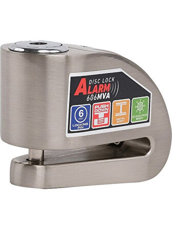 Armor 606MVA 6 Mm 120 Uyumlu Desibel Motosiklet Alarmlı Disk Kilidi Kesilmez Çelik