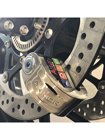 Armor 606MVA 6 Mm 120 Uyumlu Desibel Motosiklet Alarmlı Disk Kilidi Kesilmez Çelik