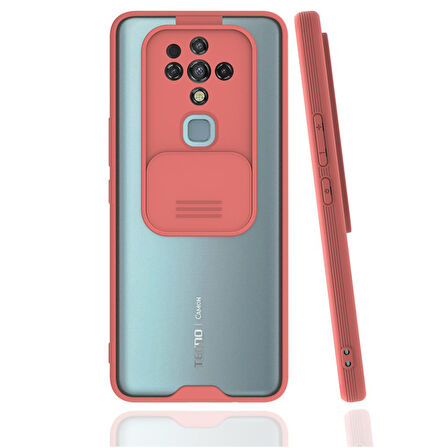 Tekno Tecno  Camon 16 Kılıf Platin Sürgülü Kamera Koruma Silikon Kapak